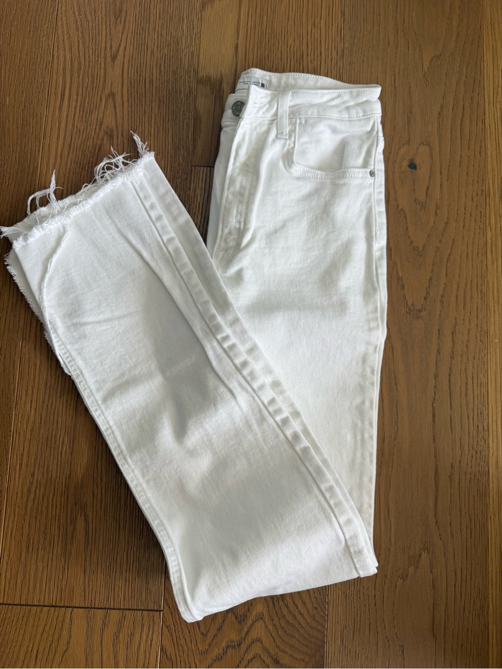 Zara White Split Hem Jeans